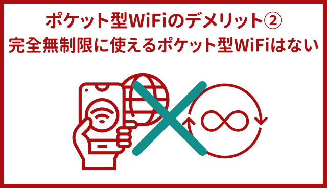 ポケット型WiFi・モバイルWiFiのデメリット③完全無制限に使えるポケット型WiFiはない